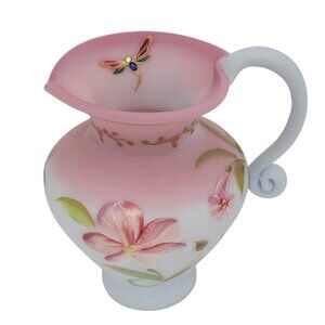 Fenton Dragonfly Dalliance Blue Burmese Pitcher 100th Anniversary #534/1000